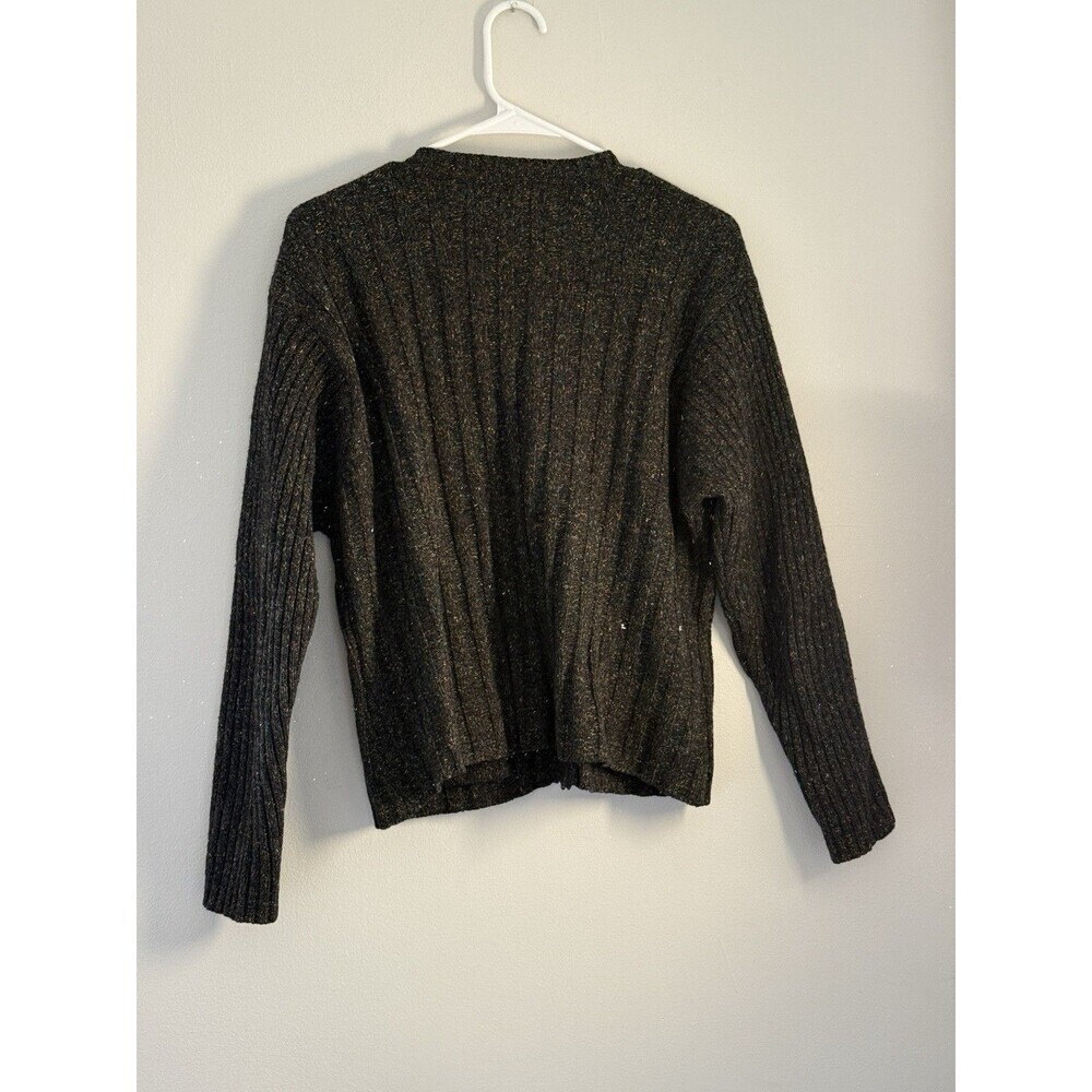 111 State Women’s V-neck Cardigan Lambswool Blend Sweater Black Size M boho gorp - Picture 4 of 6